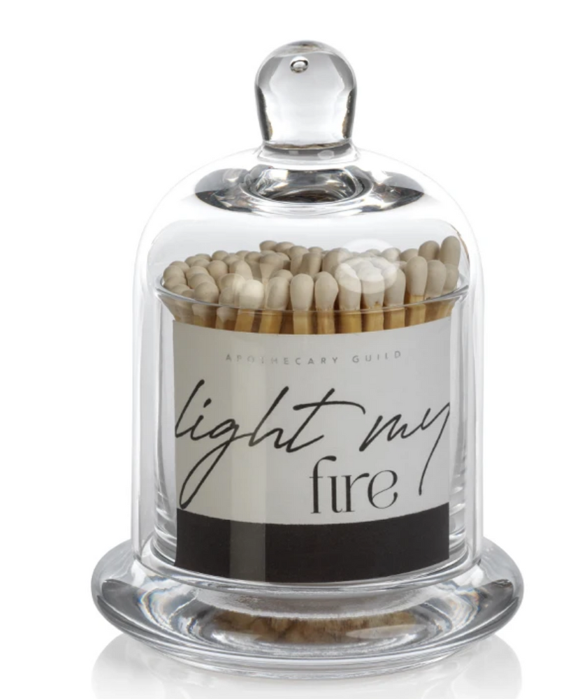 Light My Fire! White tipped matches in a beautiful apothecary jar!