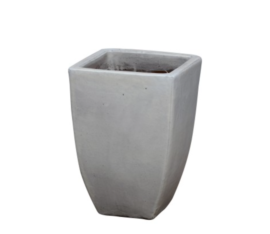 Outdoor Square Planters with a Distressed White glaze