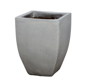 Outdoor Square Planters with a Distressed White glaze