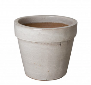 Beautiful Round Flower Pots with a Distressed White Glaze