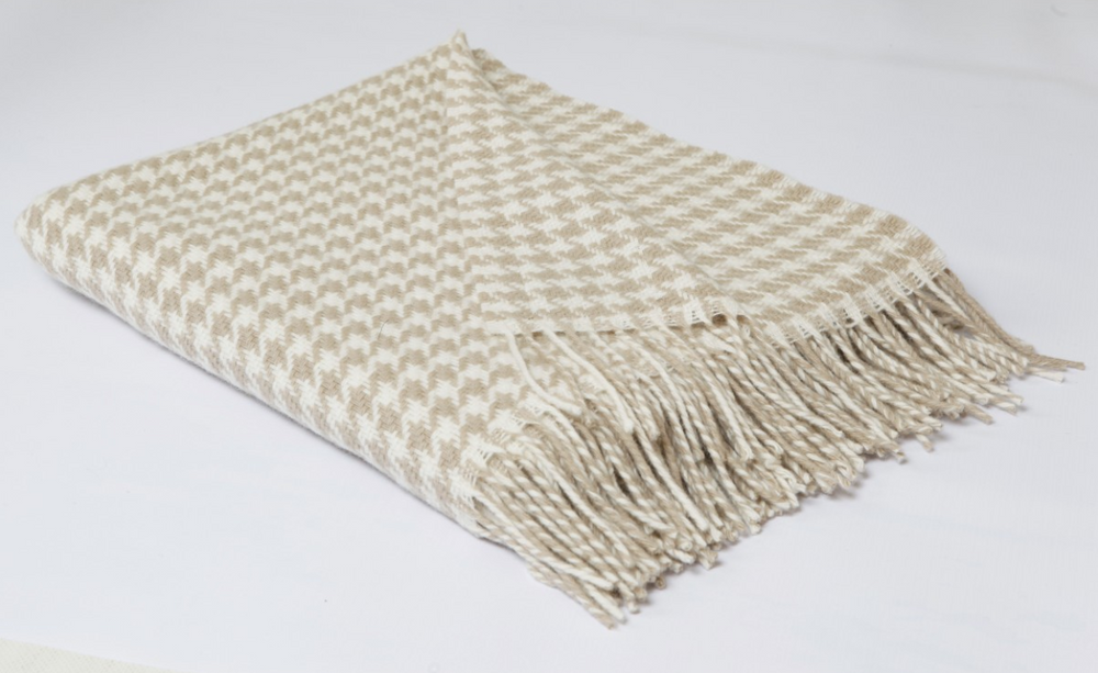 Merino Hounds Tooth Throw