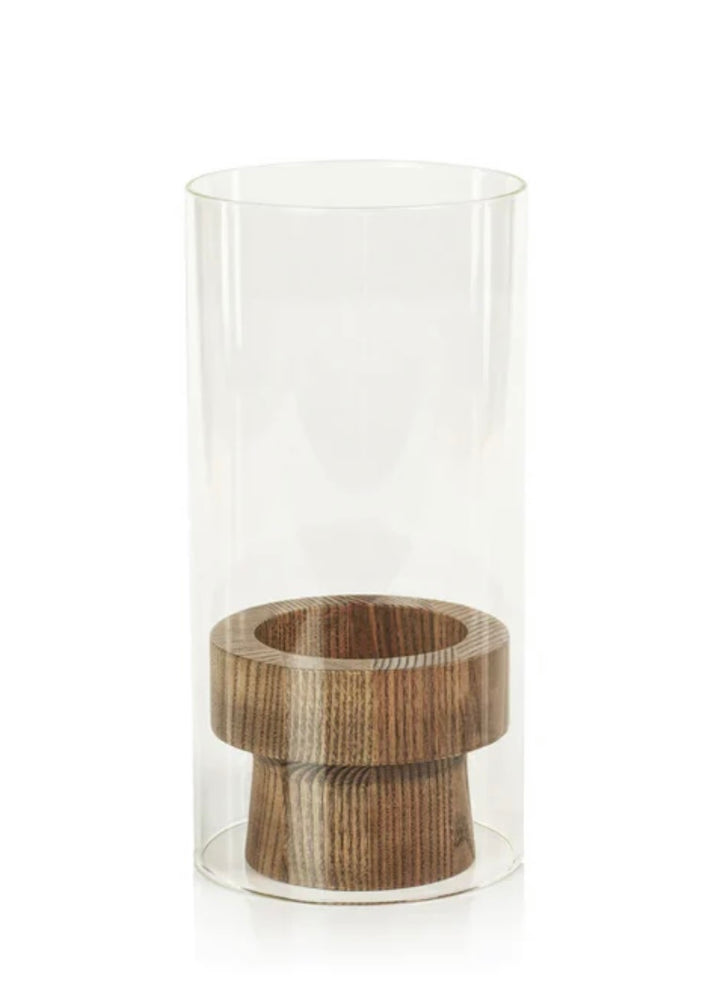 Glass & Ash Pillar Holder