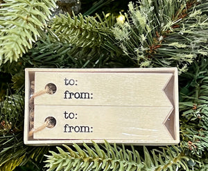 Wood Gift Holiday Hangtags ~ set of 12 ~ 2 styles