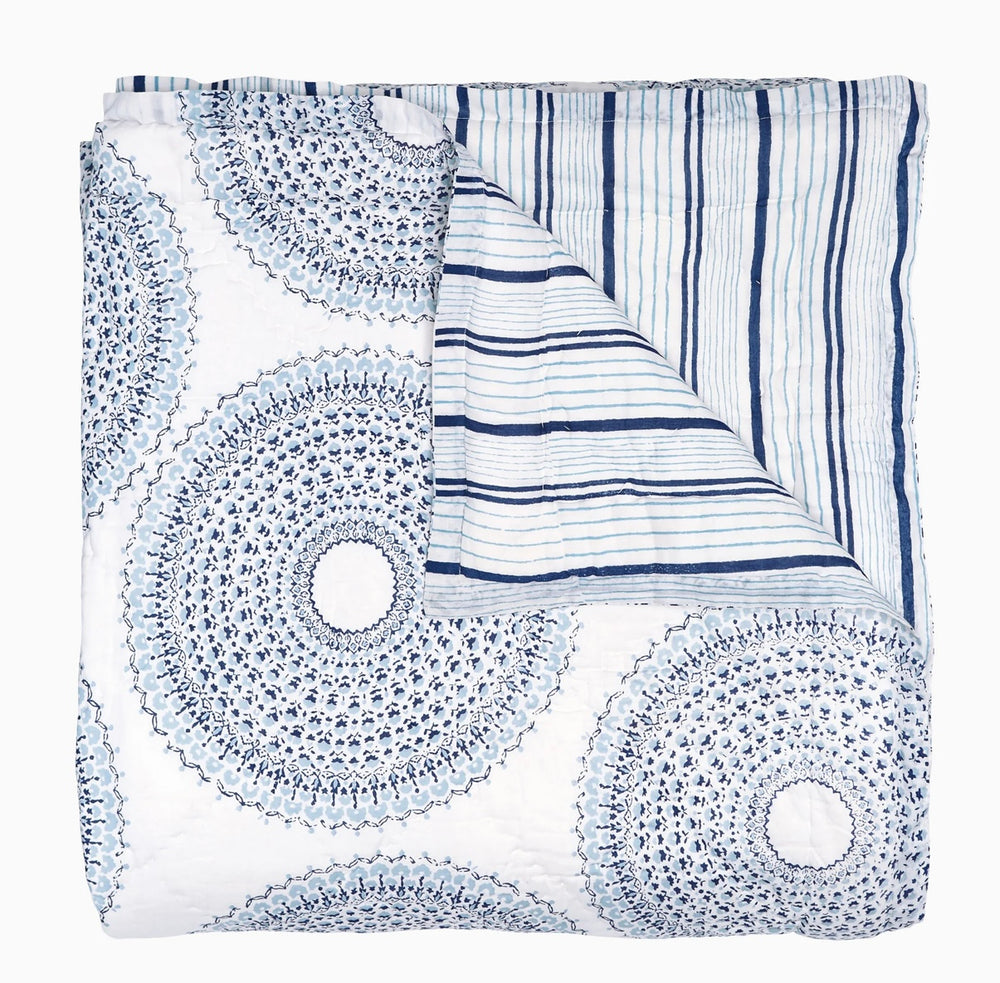 John Robshaw Lapis King Cotton Quilt