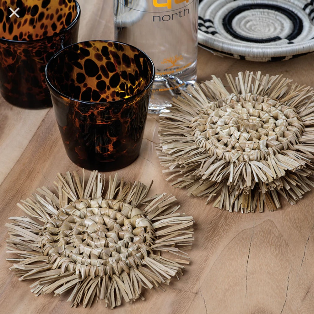 Island Fringed Coasters ~ Set of 4