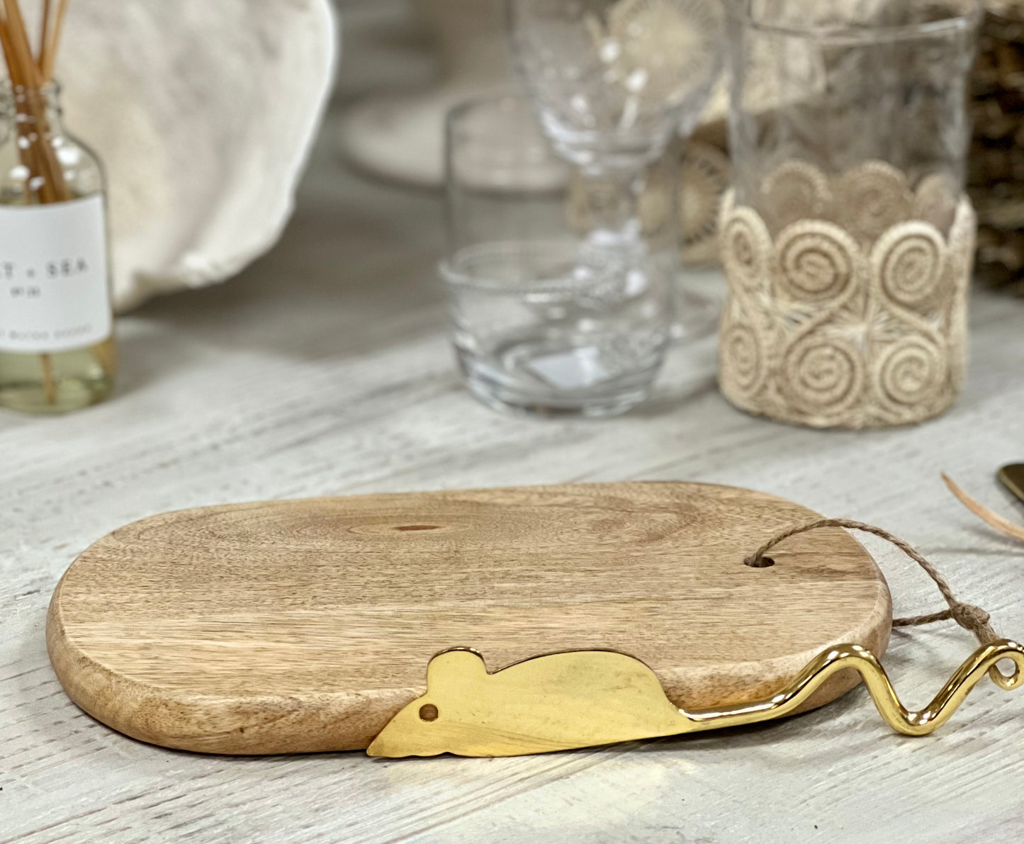 Cheese Board with Mouse Spreader