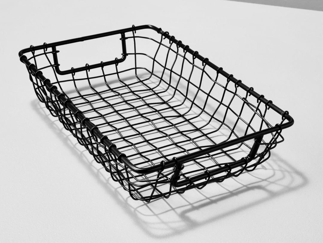 Black Rectangular Wire Basket, Small