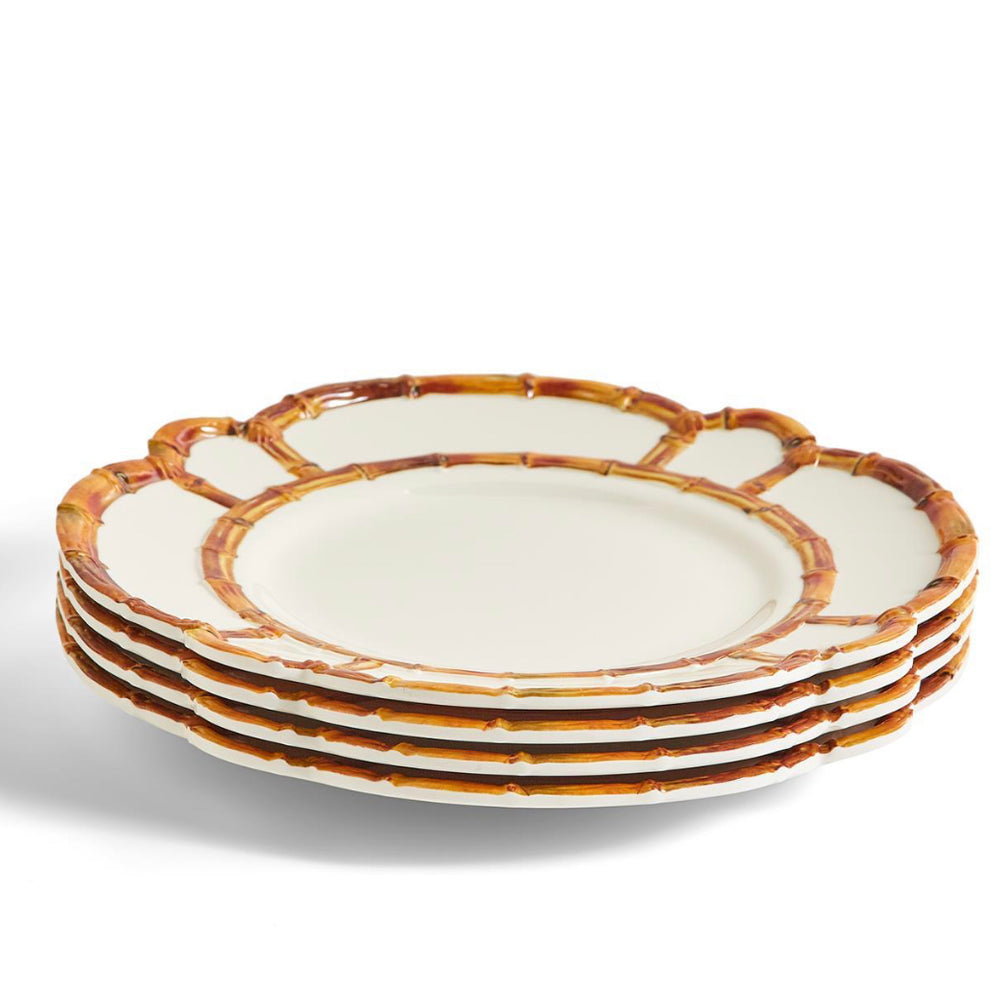 
                      
                        Set of 4 Bamboo Touch Dinner Plates with Bamboo Rim
                      
                    