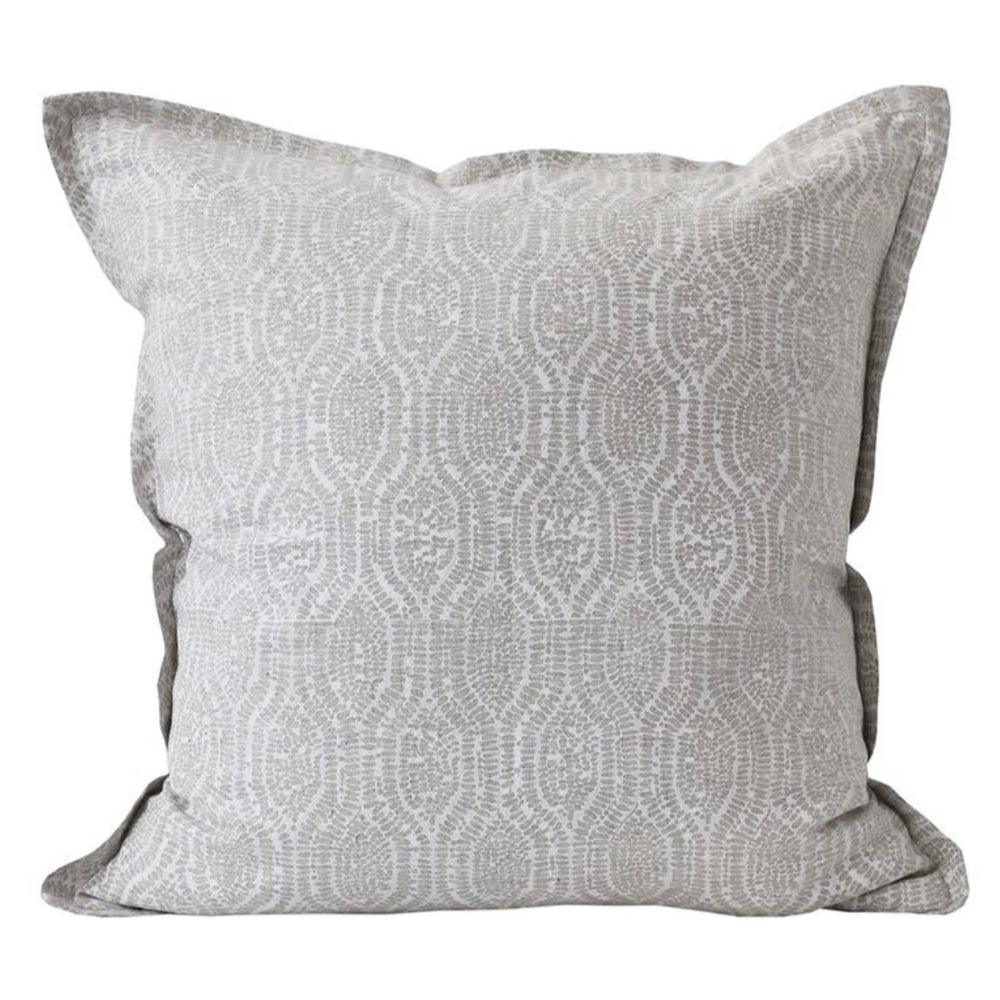 Hand Block Pomelo Chalk Linen Pillow 50x50cm