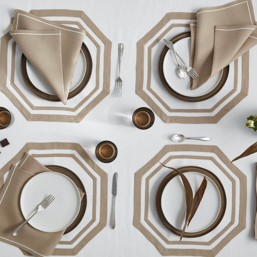 Octagon Double Border Placemat by Matouk ~ set of 4 ~ available in 6 colors