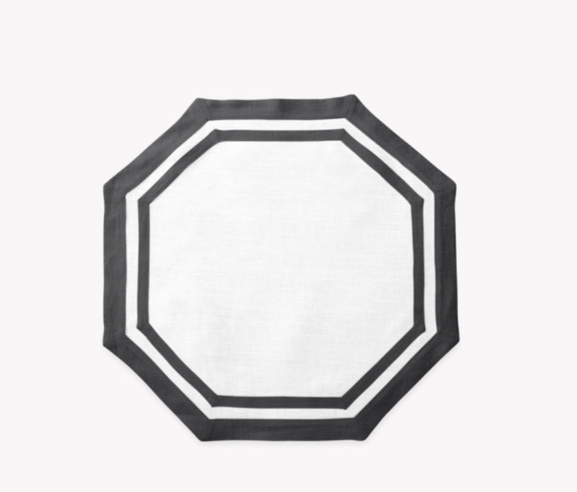 Octagon Double Border Placemat by Matouk ~ set of 4 ~ available in 6 colors