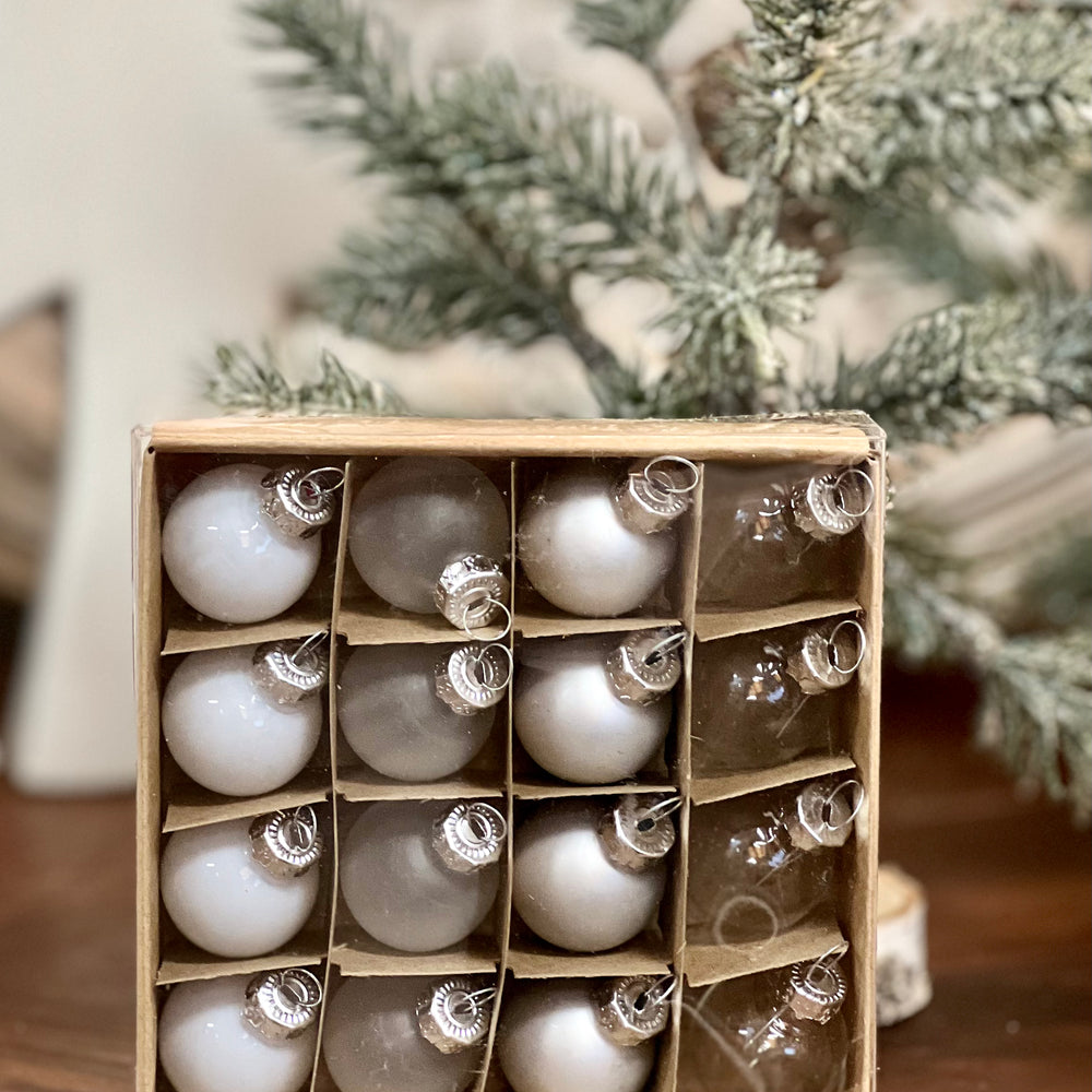 Miniature Glass Ball Holiday Ornaments ~ set of 16