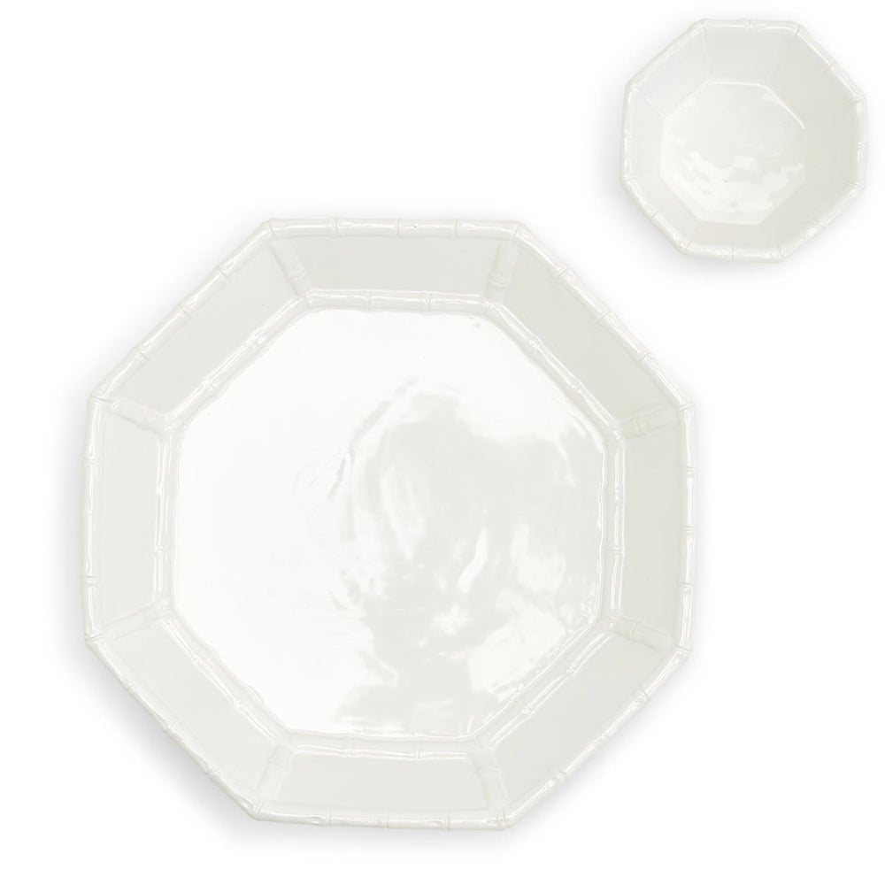 Faux Bamboo Fretwork Chip Platter + Dip Bowl Set
