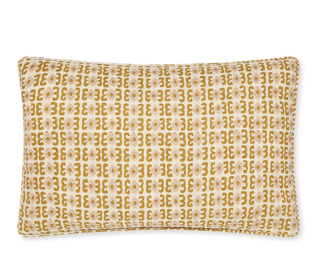 Malaga Saffron Linen Pillow ~ 14 x 22