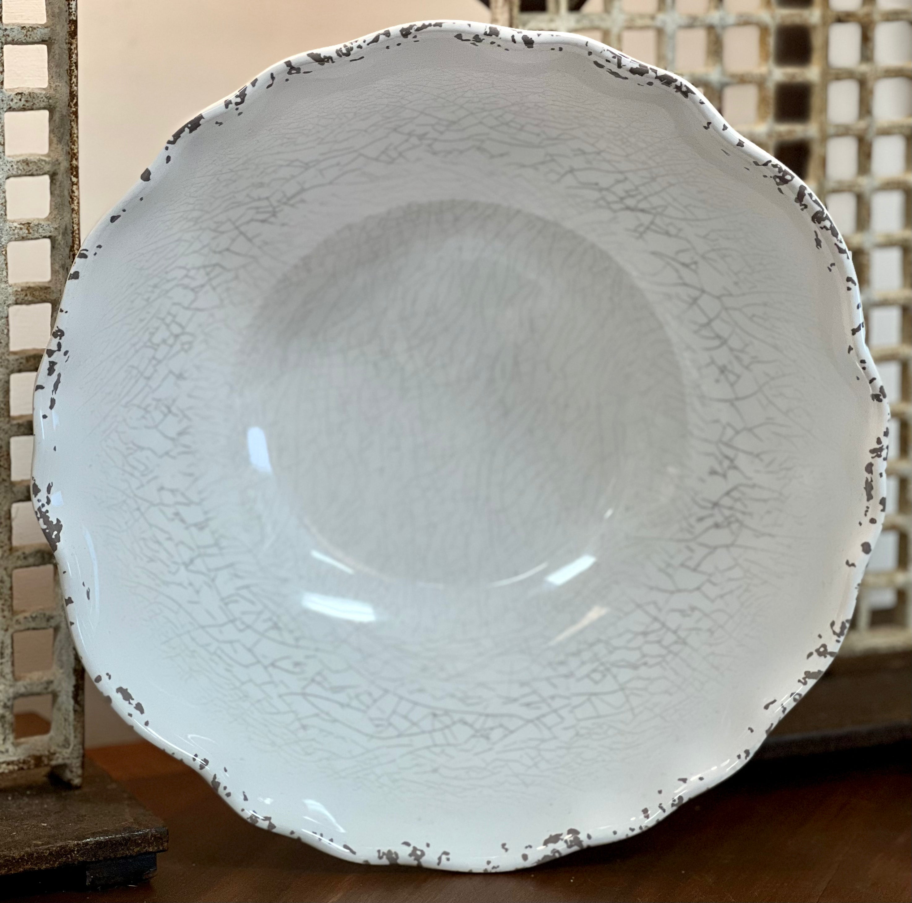 Crackle Melamine Serving Bowl