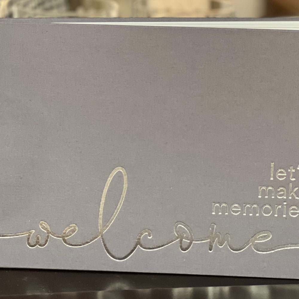 Grey Linen Guest Book