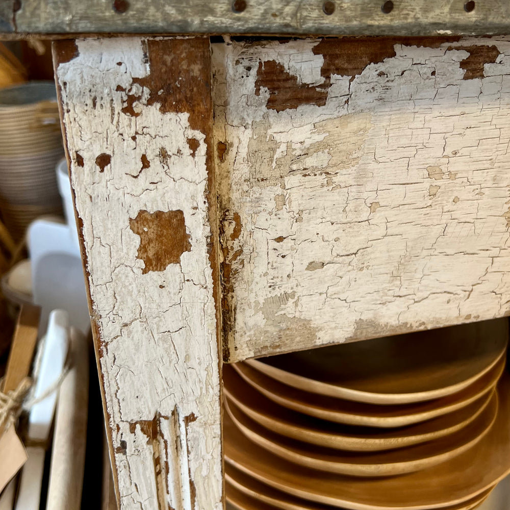 Antique French Zinc Prep Table c.1900