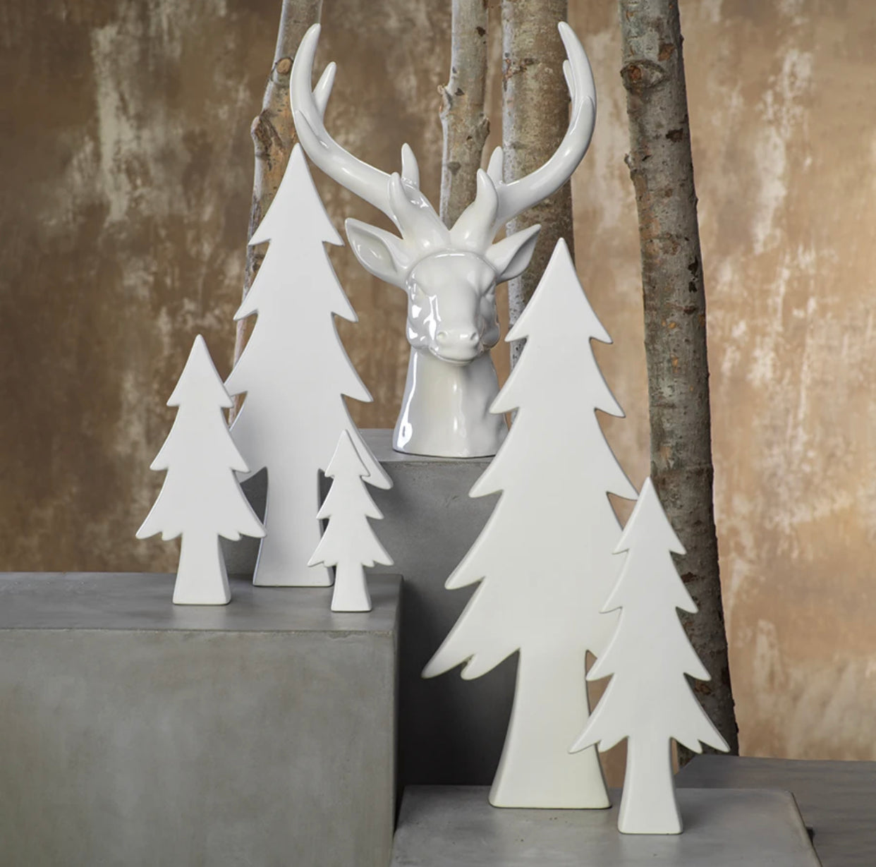 Matte White Porcelain Decorative Trees-5 sizes!