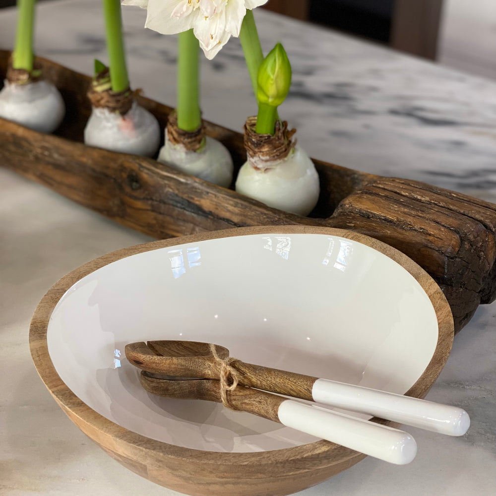 
                      
                        Mango Wood with White Enamel Salad Servers
                      
                    