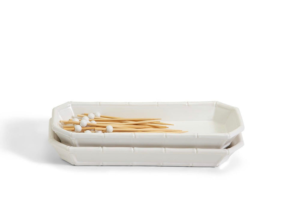 
                      
                        Set of 2 Faux Bamboo Fretwork Corn / Multipurpose Dishes with 20 Bamboo Picks
                      
                    