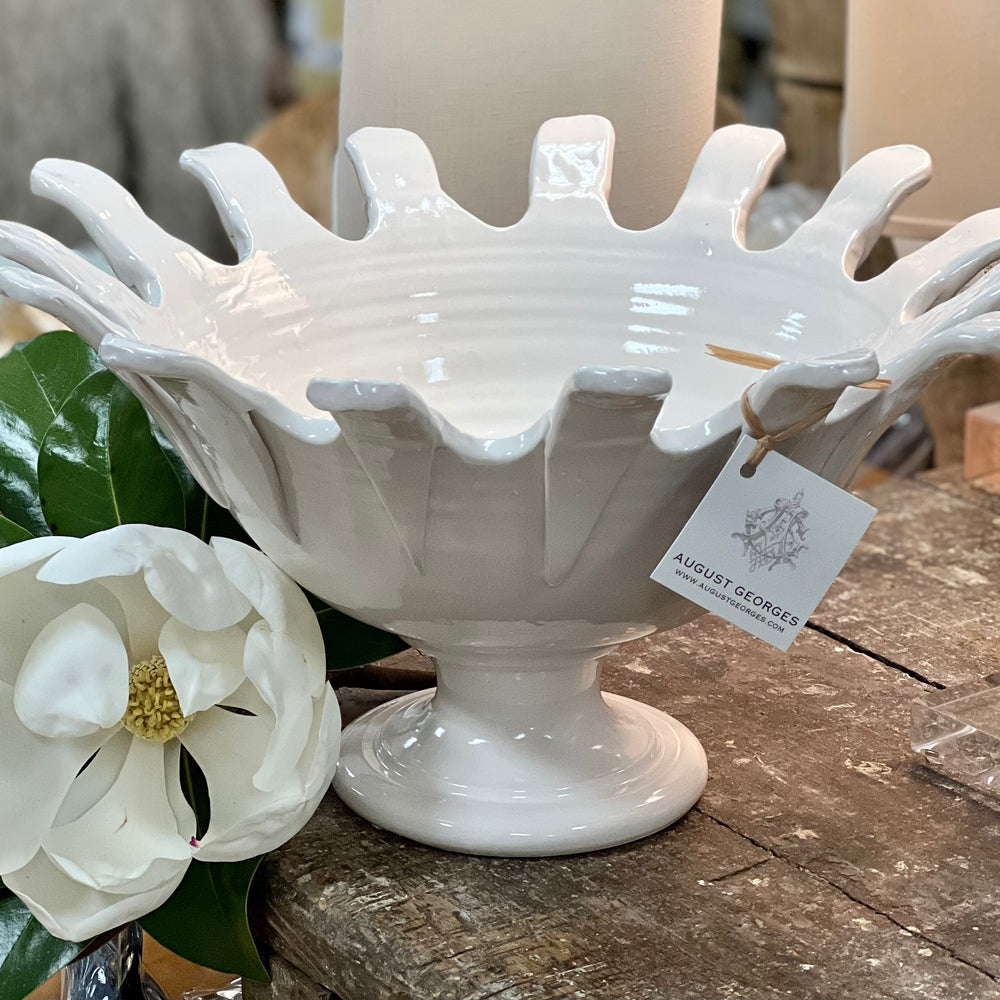 
                      
                        White Footed Petal Bowl
                      
                    