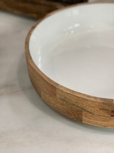 Mango Wood and Enamel Bowl