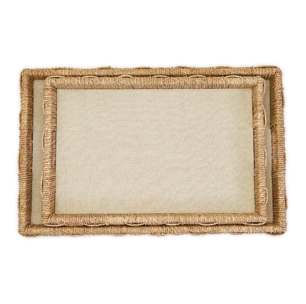 Sea Grass and Rattan Oversized Decorative Tray ~ 2 sizes