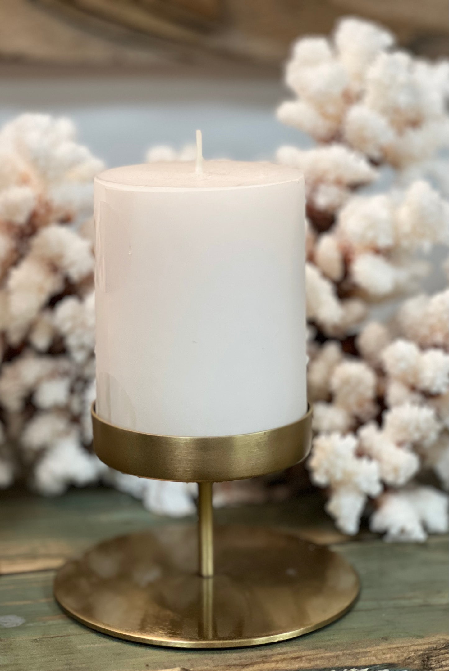 Gold Pillar Candle Holder