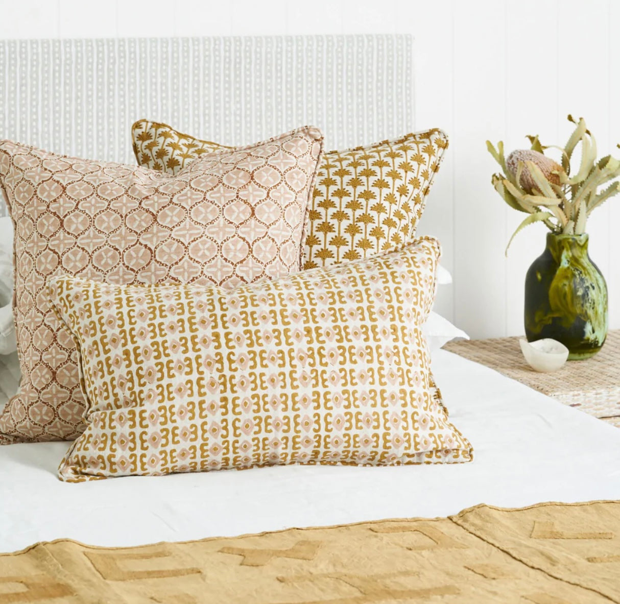Malaga Saffron Linen Pillow ~ 14 x 22
