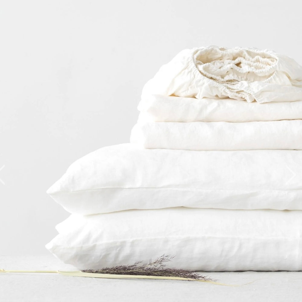 White Linen Sheet Set ~ King