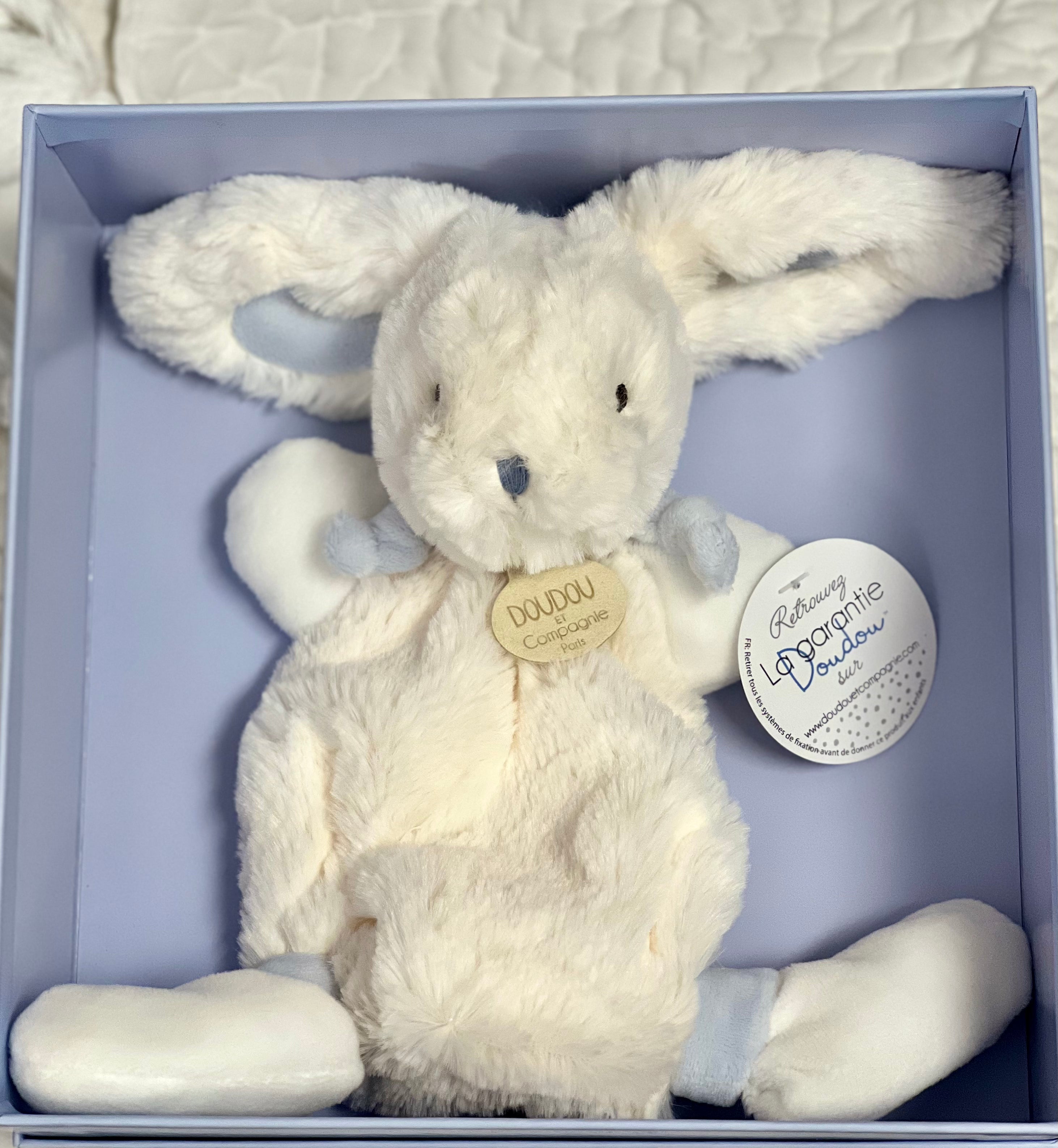 Doudou Et Compagnie - Bunny Stuffed Plush Animal with Pom Pom Tail