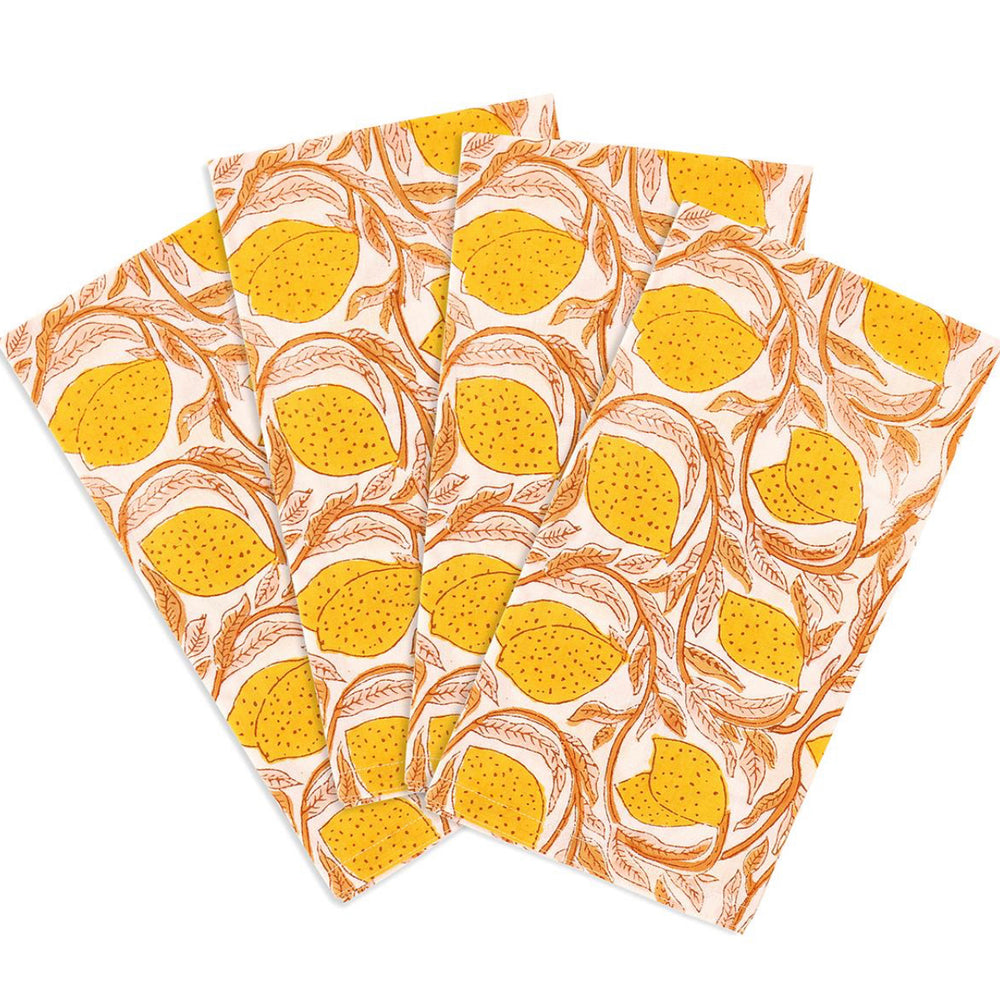
                      
                        Palermo Golden Set of 4 Napkins-Hand Blocked!
                      
                    