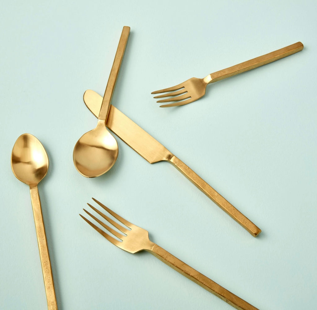 Hand Forged Gold Flatware Set