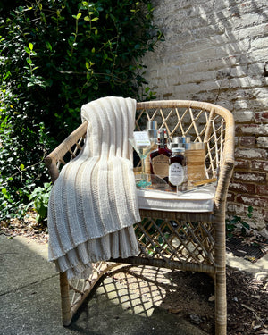 Ribbed Cotton Throw - natural