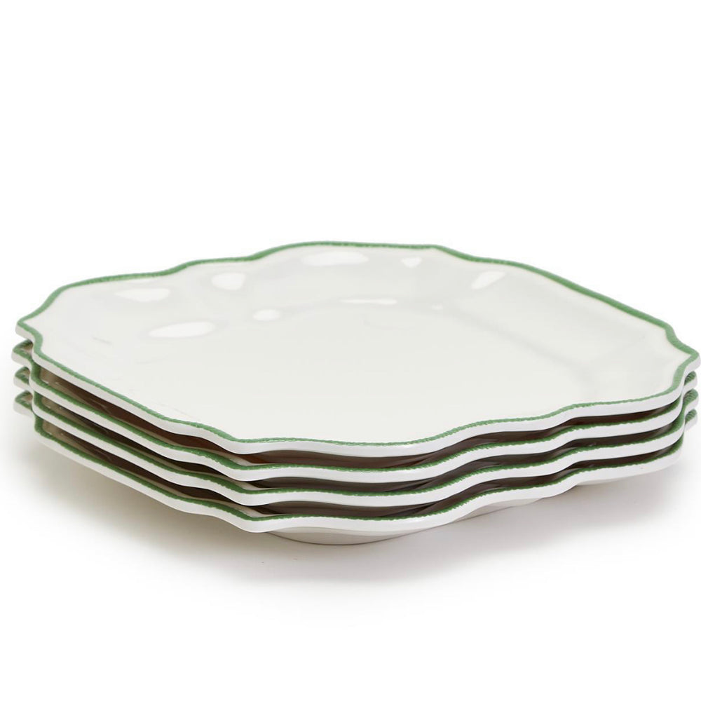 
                      
                        Garden Soiree Set of 4 Dinner Plates with Green Border
                      
                    