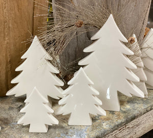 Teton White Ceramic Trees