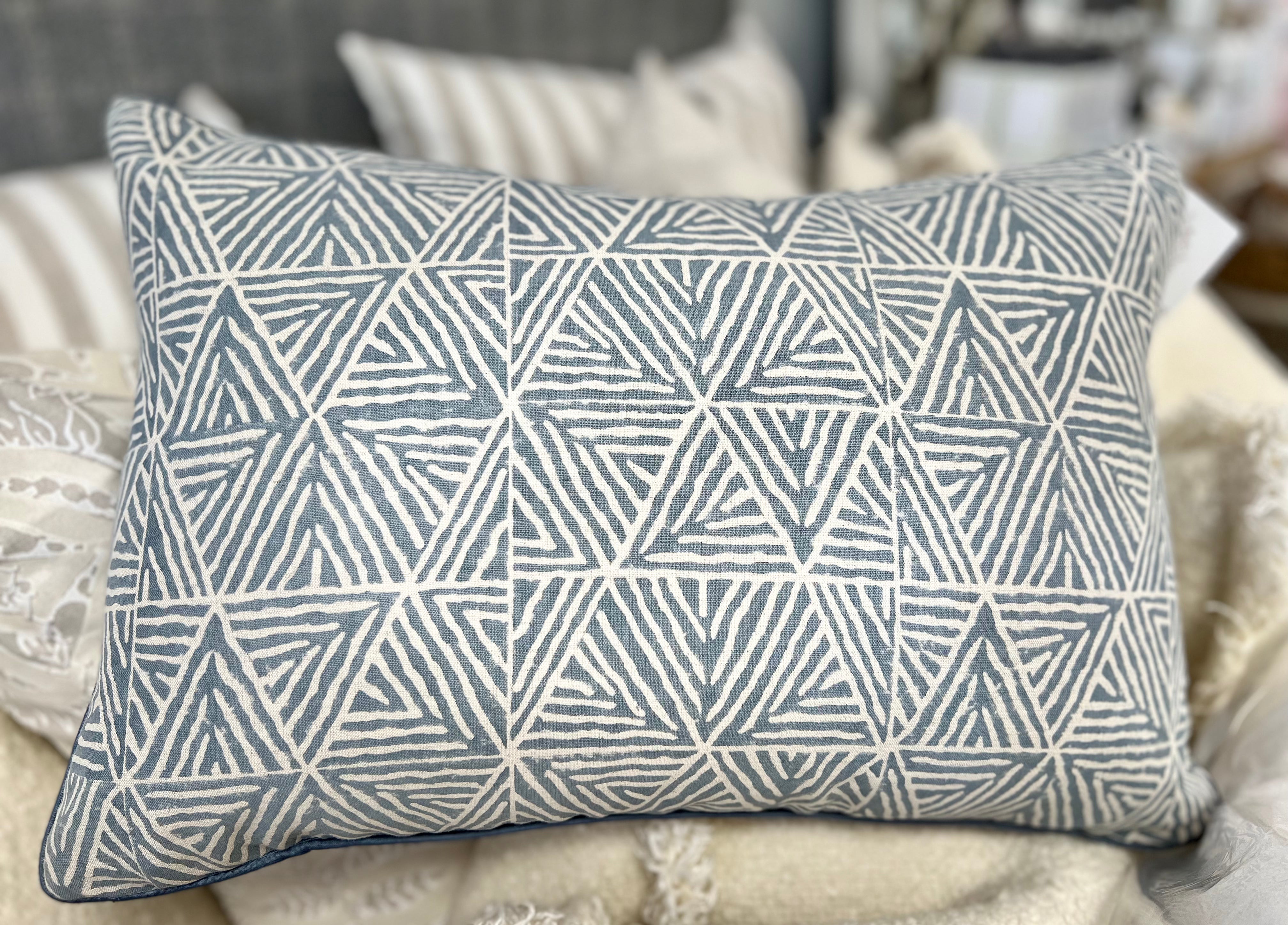 Mombasa Decorative Pillow ~ Slate Blue