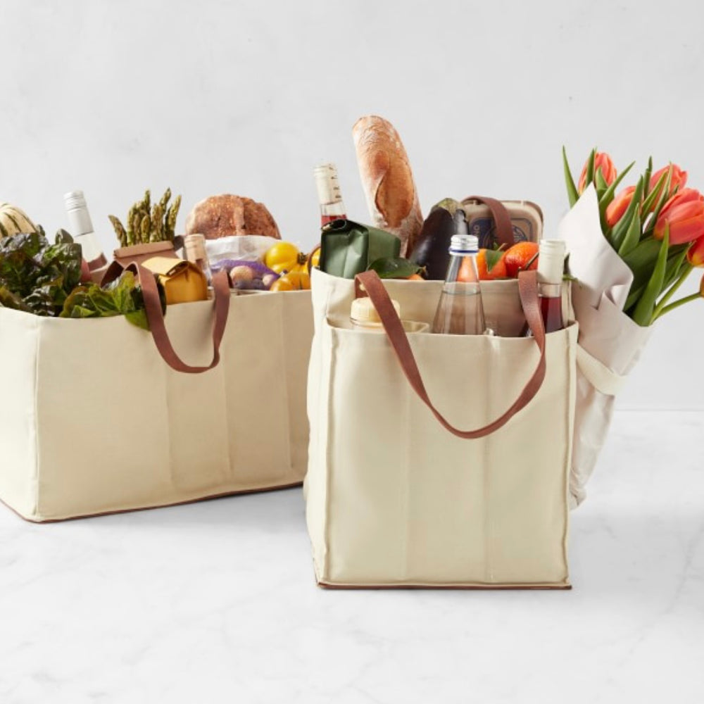 
                      
                        Vegan Leather & Canvas Market Bag
                      
                    