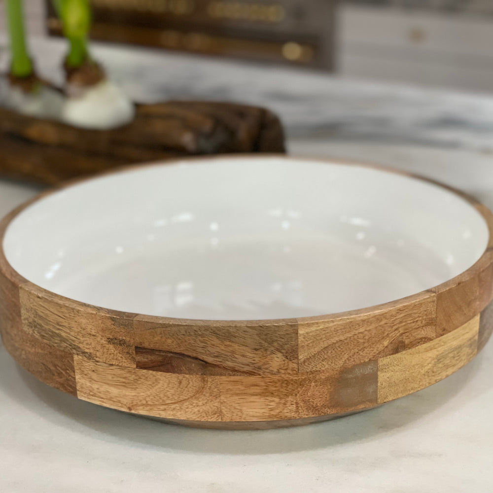 
                      
                        Mango Wood and Enamel Bowl
                      
                    