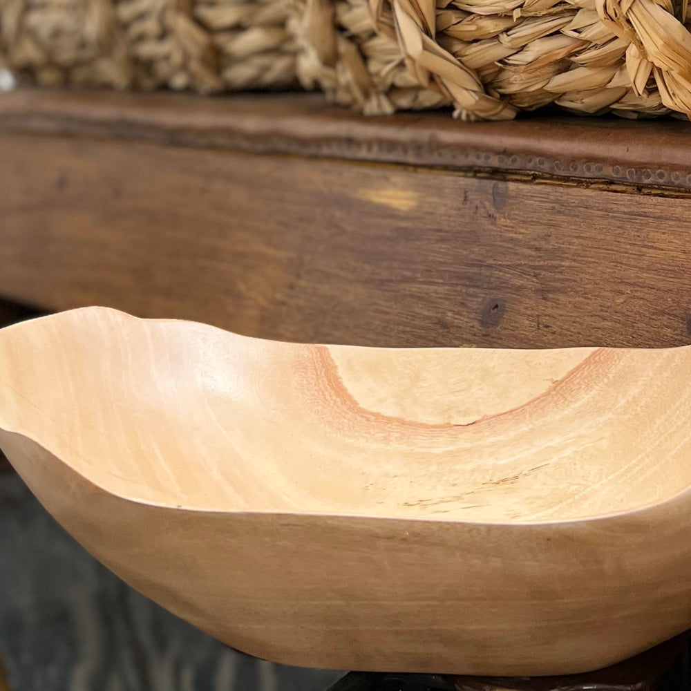 Large Mango Wood Petal Bowl