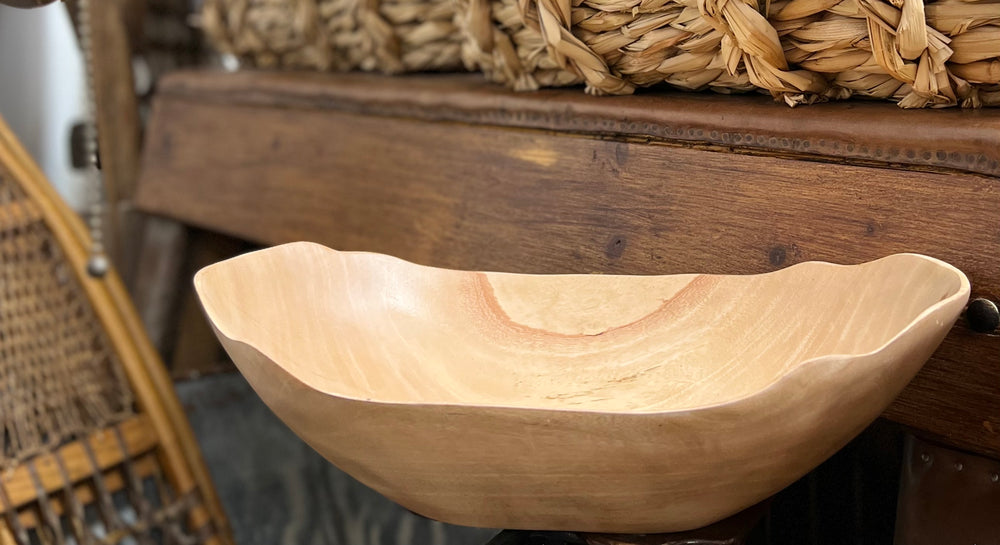 Large Mango Wood Petal Bowl