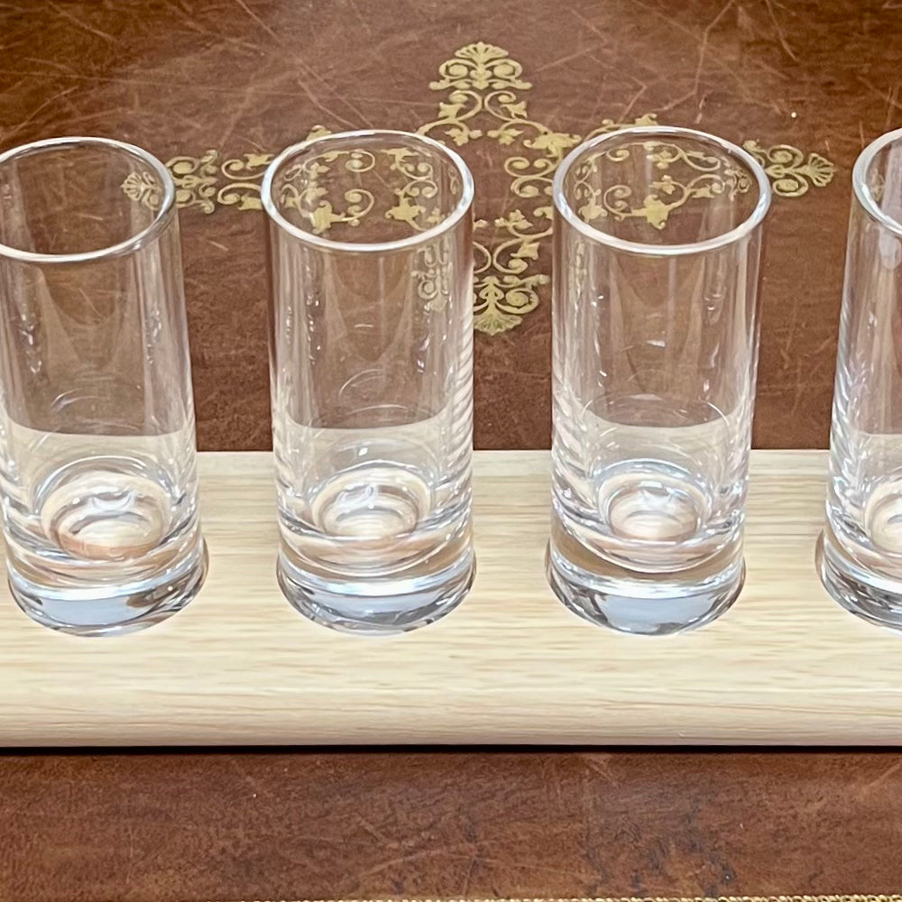 
                      
                        Set of 6 Shot Glasses on Wood Base
                      
                    