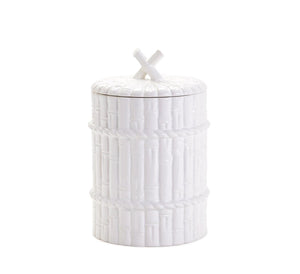 Faux Bamboo Fretwork Jar with Lid