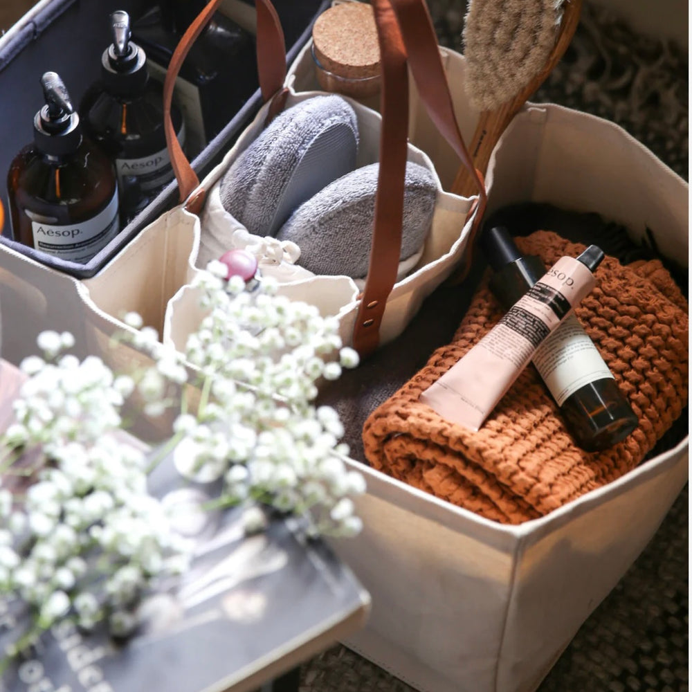 
                      
                        Vegan Leather & Natural Canvas Grocery Tote
                      
                    