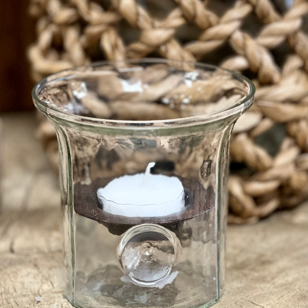 Hammered Glass & Wrought Iron Hurricane