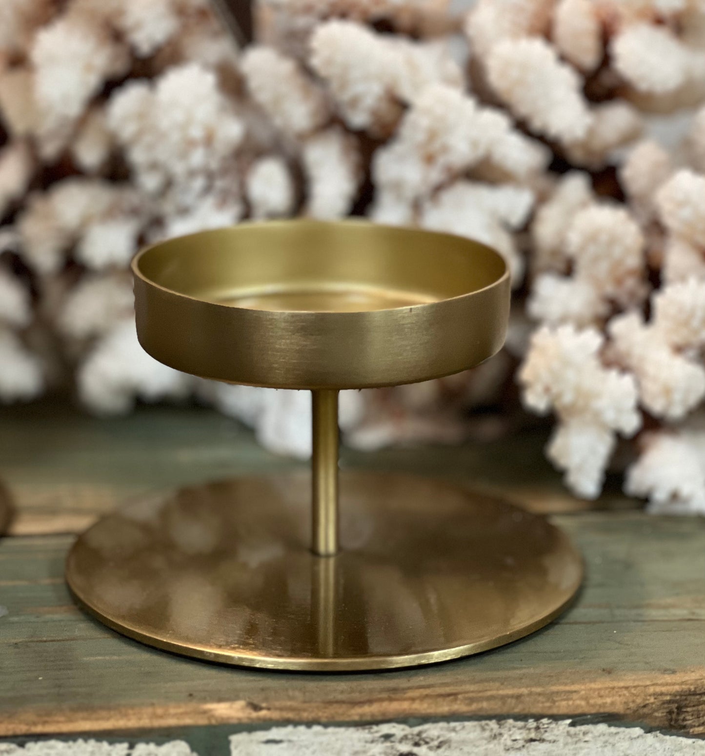 Gold Pillar Candle Holder