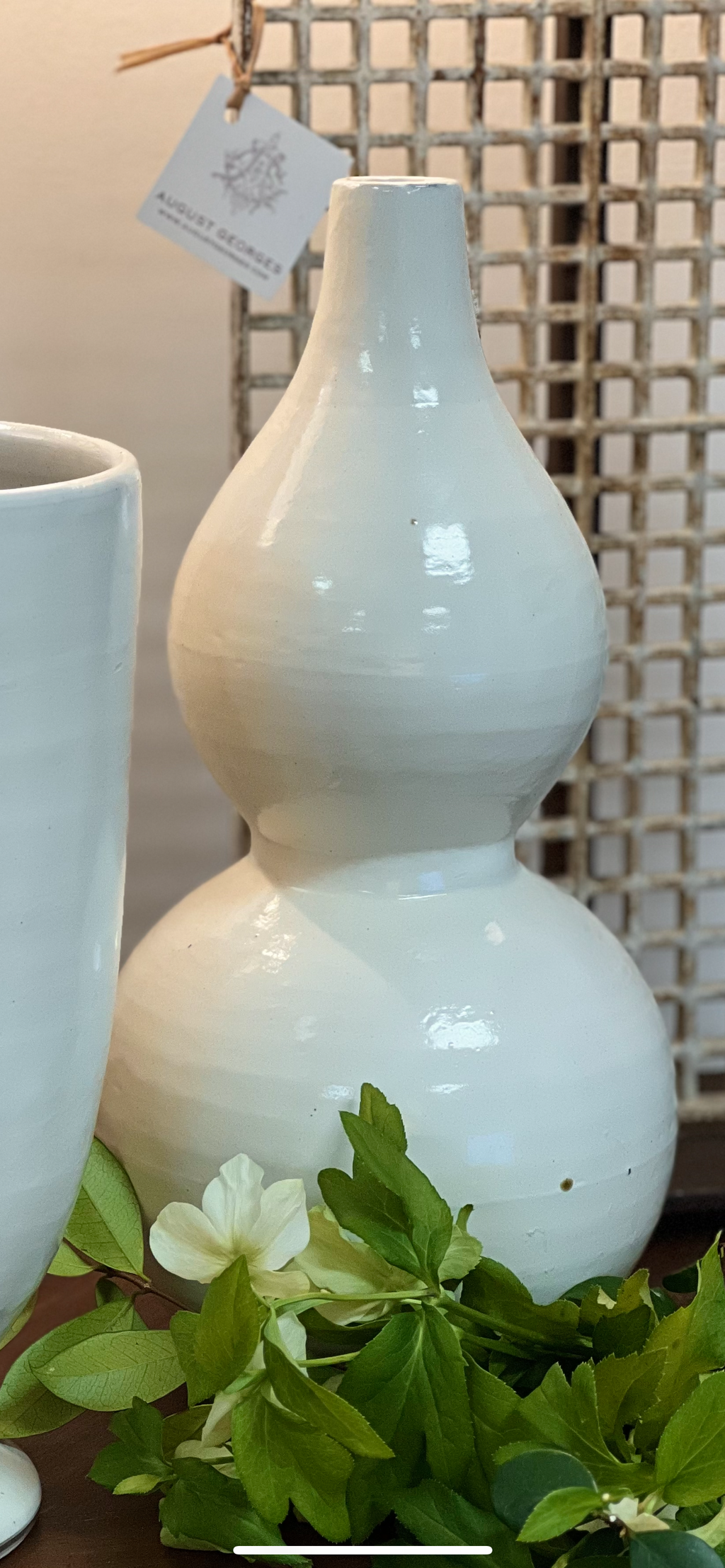 White Gourd-Shaped Vase