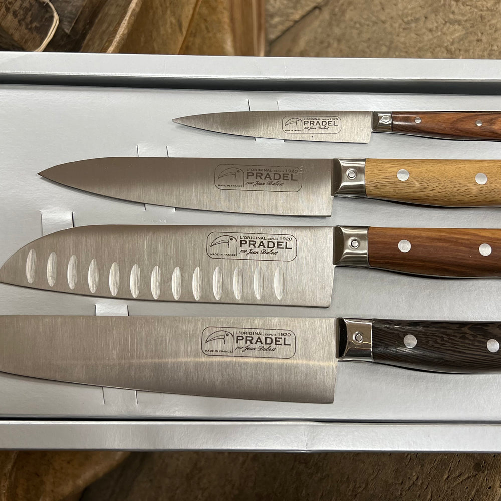 Laguiole ~ 4 Kitchen Knives Set ~ Mixed Woods