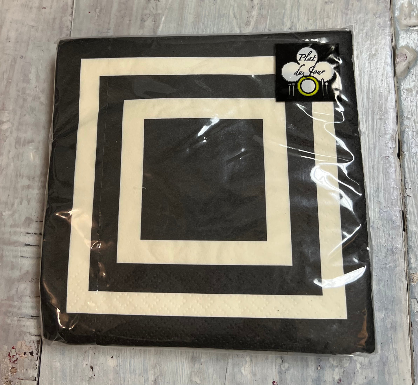 Black & Ivory Cocktail Napkins