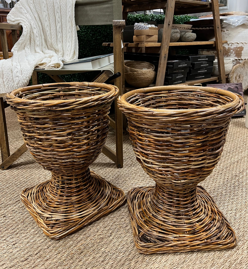 French Country Wicker Urn